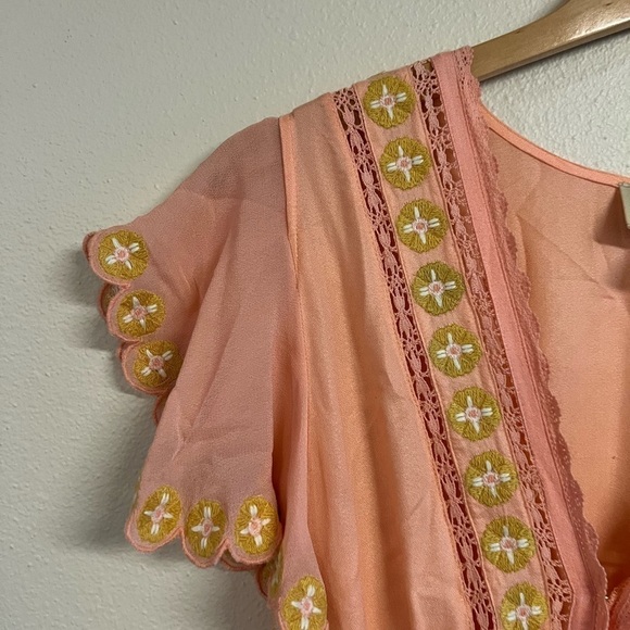 Cleobella Embroidered Eyelet Plunge Camelia Maxi Dress - Picture 5 of 10